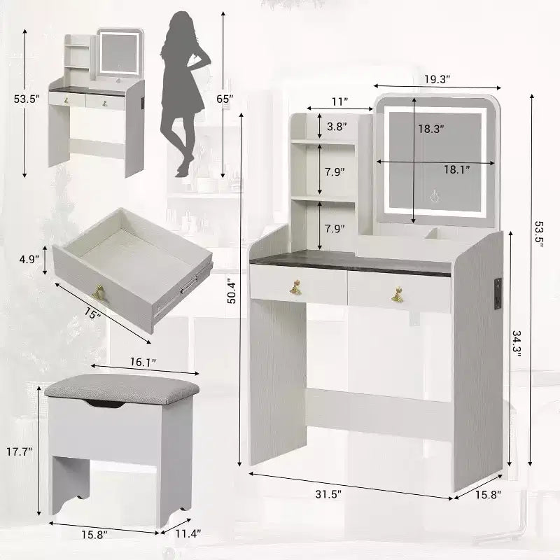 Coiffeuse avec miroir