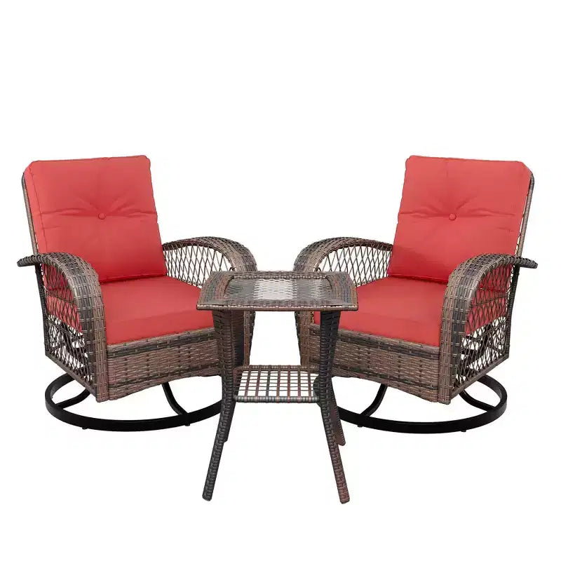 Table et chaises de salle à manger en osier pour terrasse