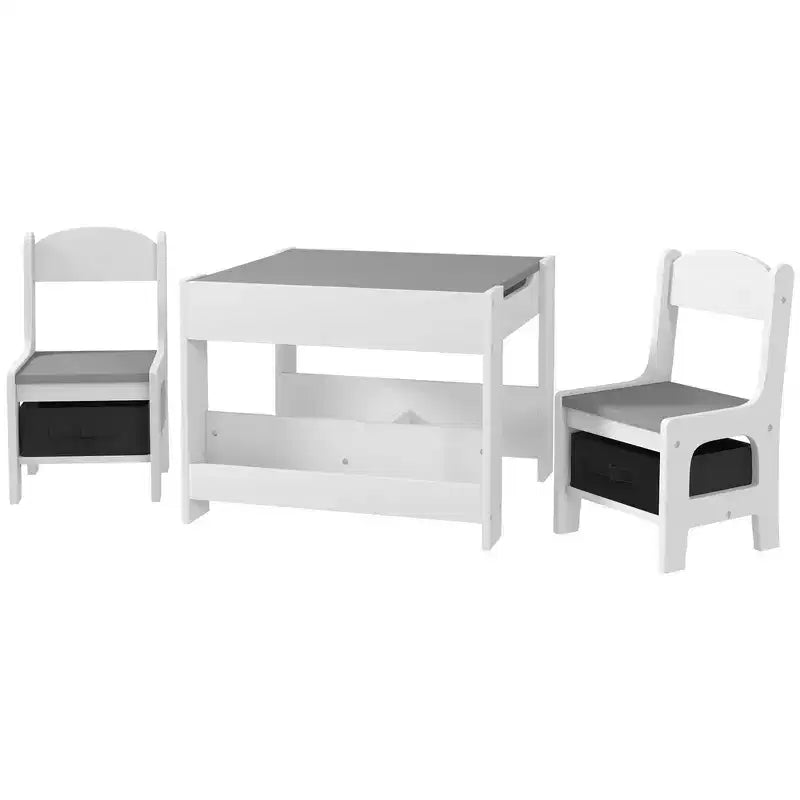 Table et chaises pour enfants, avec tableau noir de bureau, étagères de rangement et bibliothèques