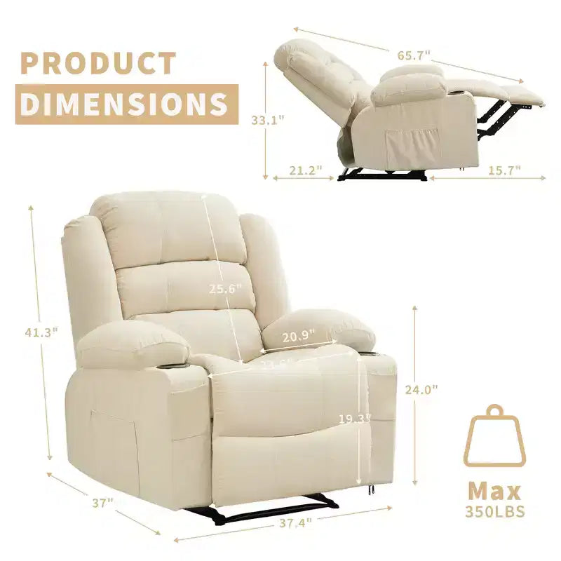Fauteuil inclinable large pour adultes