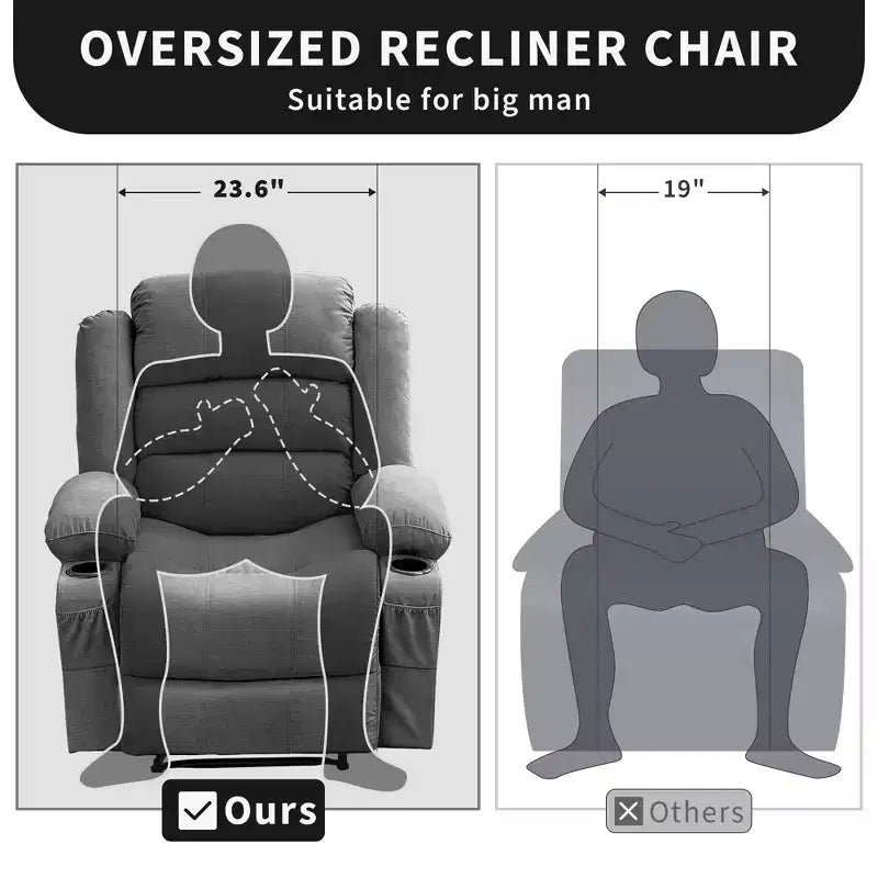 Fauteuil inclinable large pour adultes