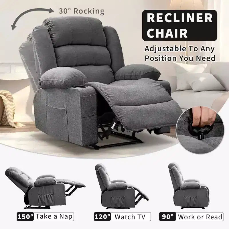 Fauteuil inclinable large pour adultes