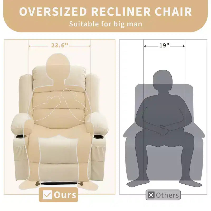 Fauteuil inclinable large pour adultes