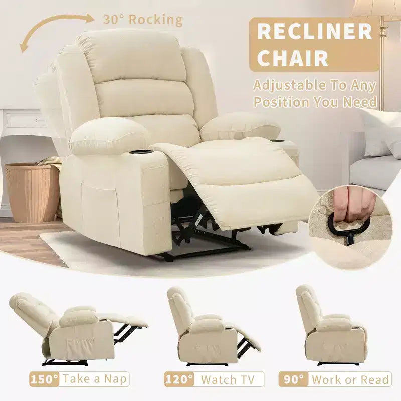 Fauteuil inclinable large pour adultes