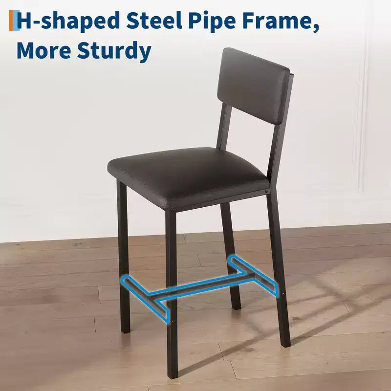 Table et chaises pour quatre personnes ; repose-pieds ; table de bar