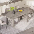 Longue table à manger de cuisine en bois ; 6 à 8 places.
