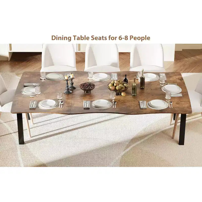 Table de salle à manger à bord ondulé irrégulier
