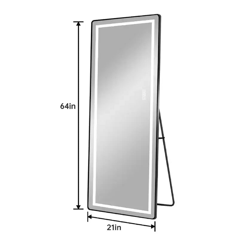Avec lumière LED ; miroir d'éclairage de chambre sur pied
