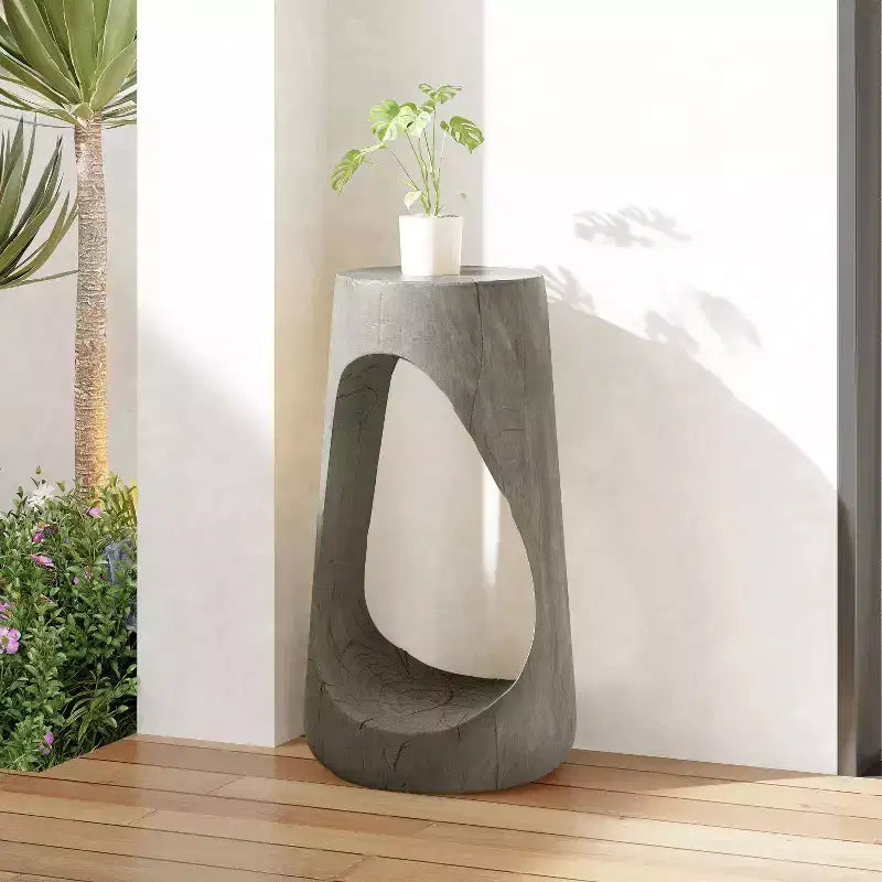MAYEERTY 1 Pack Modern Hollow MGO End Table; Artistic Side Table for Living Room; Bedroom; Outdoor Patio