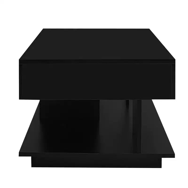 Table basse modulable avec espace de rangement dissimulé.
