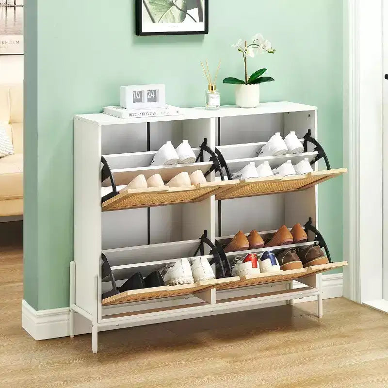 Meuble à chaussures en rotin ; mobilier de rangement de style moderne