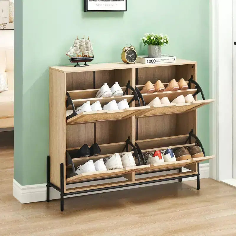 Meuble à chaussures en rotin ; mobilier de rangement de style moderne