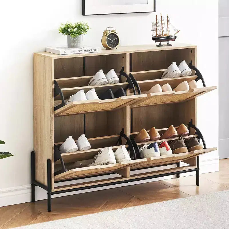 Meuble à chaussures en rotin ; mobilier de rangement de style moderne