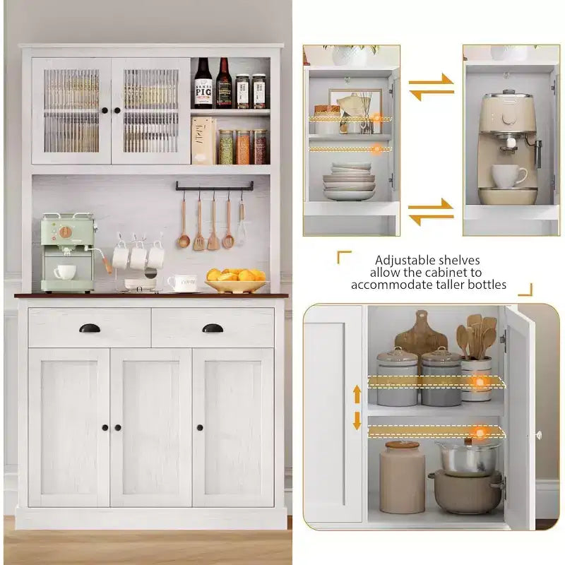 Meuble de rangement pour aliments avec étagère pour micro-ondes