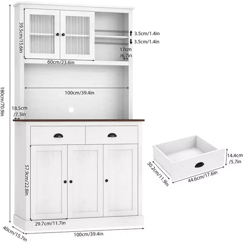 Meuble de rangement pour aliments avec étagère pour micro-ondes