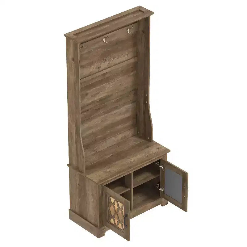 Porte-manteau avec banc et casier de vestibule miroir