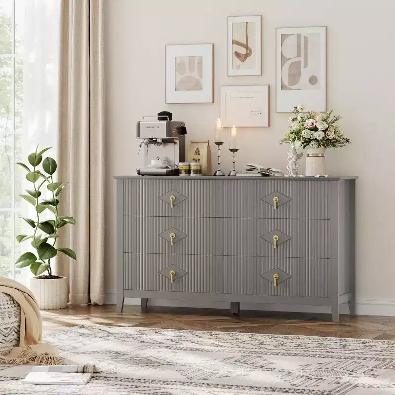 Armoire six tiroirs pour chambre à coucher avec tiroirs encastrés