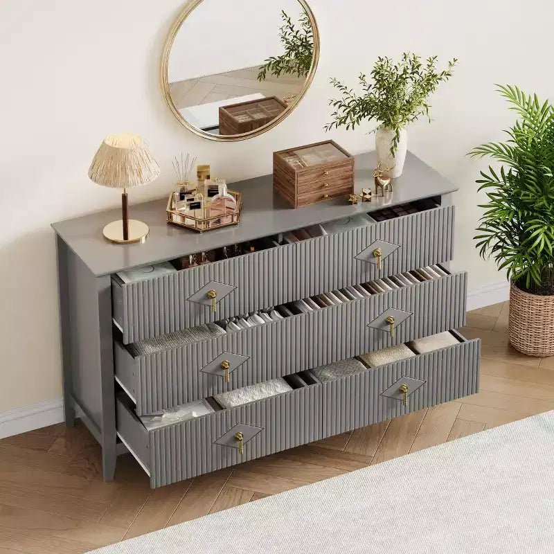 Armoire six tiroirs pour chambre à coucher avec tiroirs encastrés