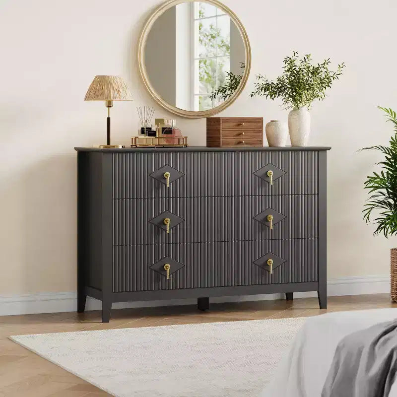 Armoire six tiroirs pour chambre à coucher avec tiroirs encastrés