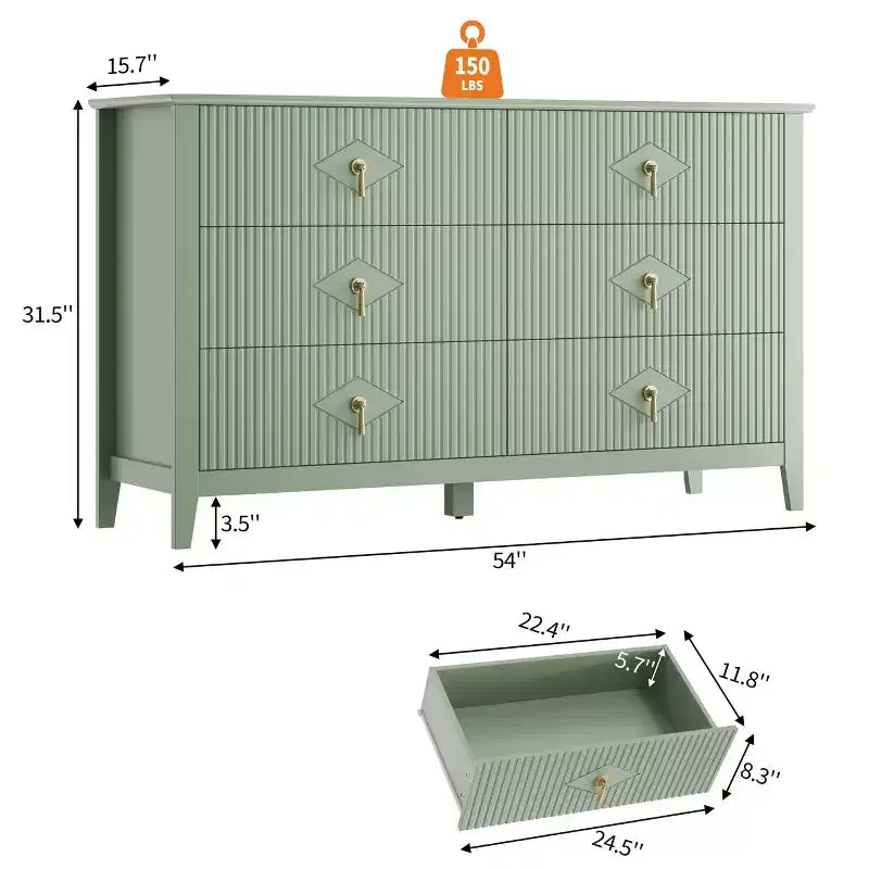 Armoire six tiroirs pour chambre à coucher avec tiroirs encastrés