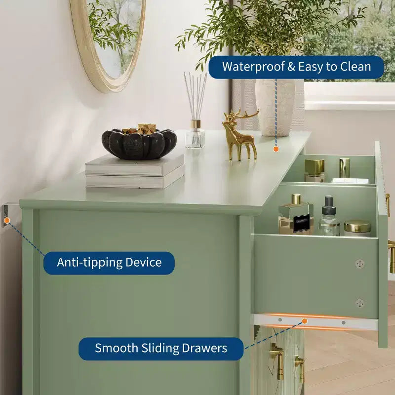 Armoire six tiroirs pour chambre à coucher avec tiroirs encastrés