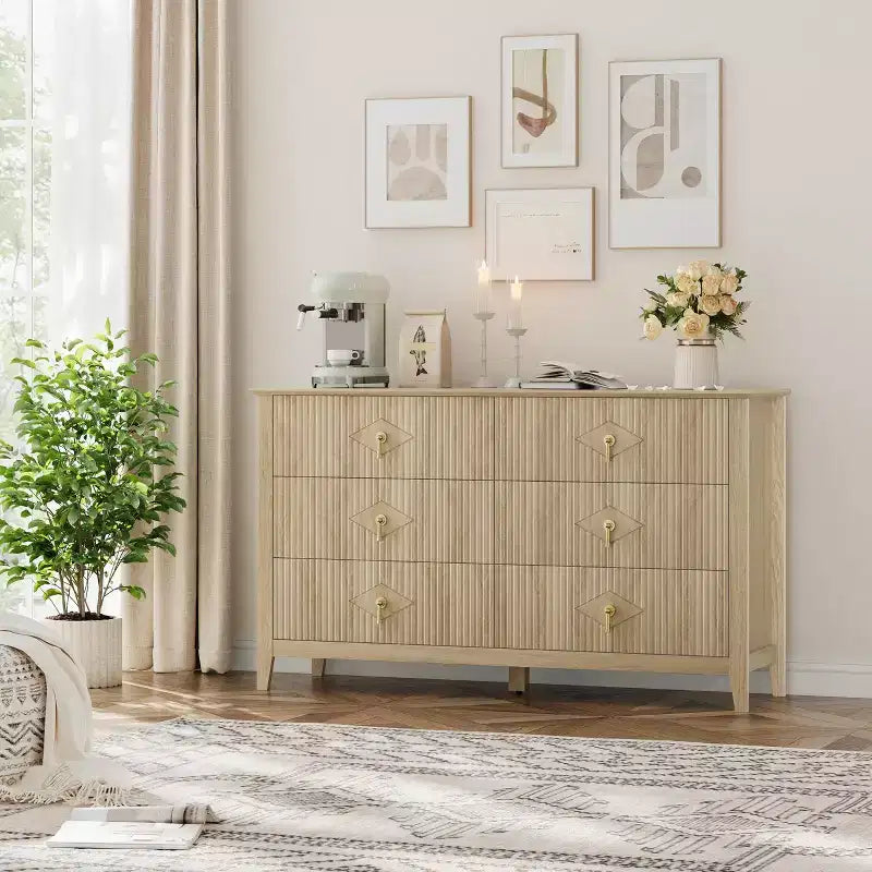 Armoire six tiroirs pour chambre à coucher avec tiroirs encastrés