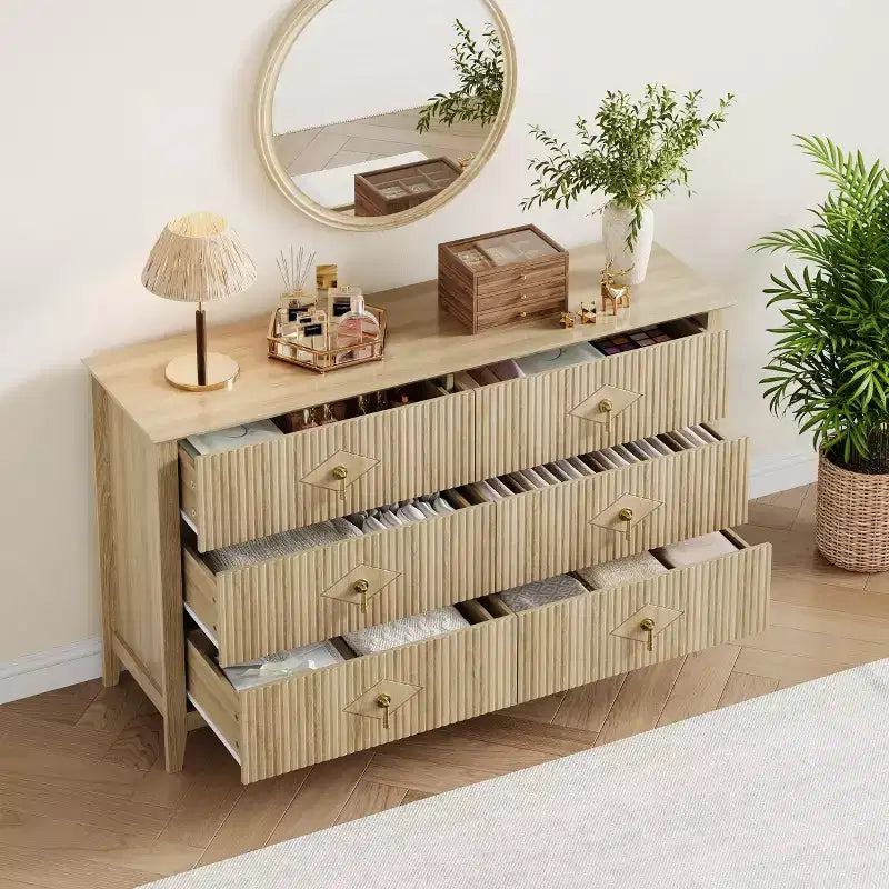 Armoire six tiroirs pour chambre à coucher avec tiroirs encastrés