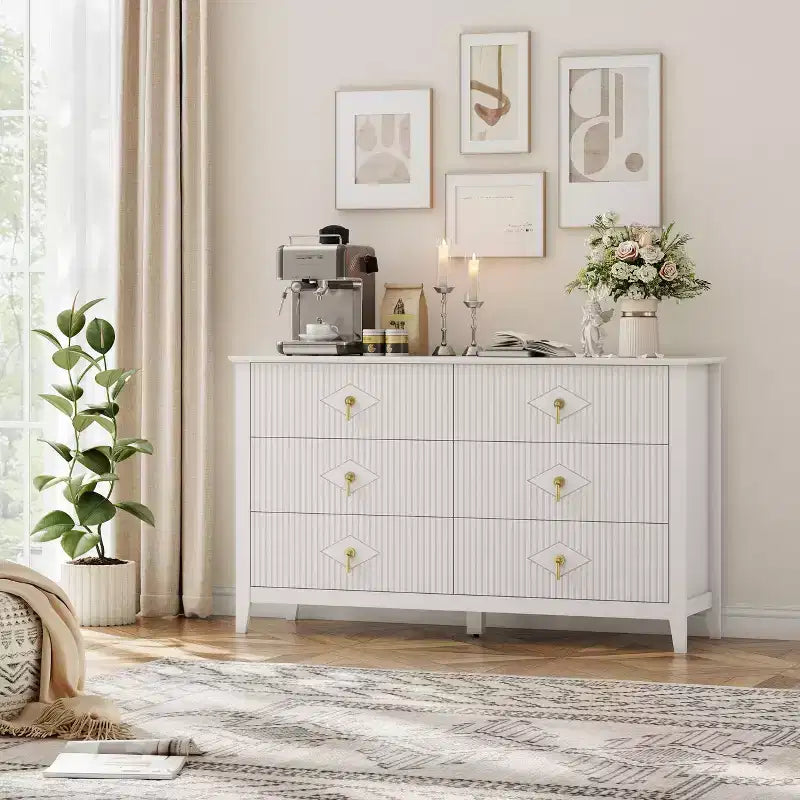 Armoire six tiroirs pour chambre à coucher avec tiroirs encastrés