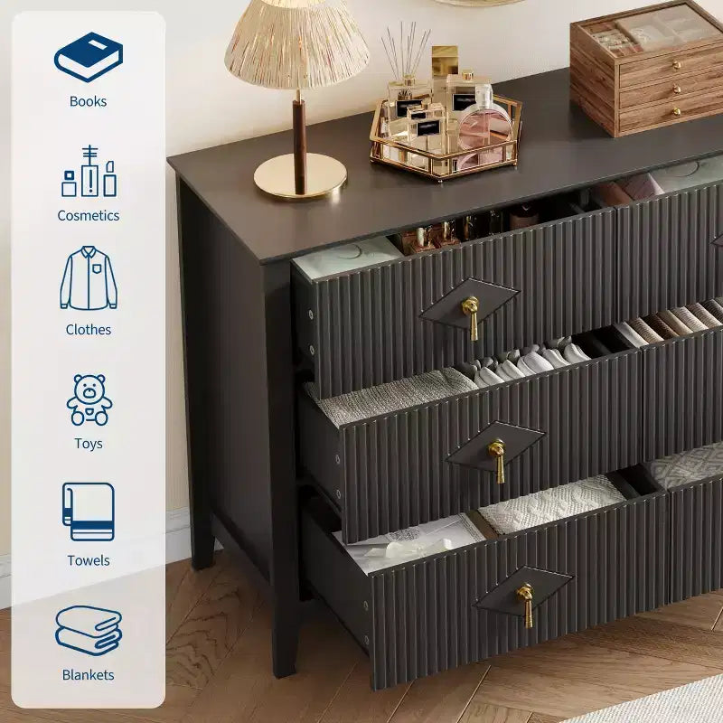 Armoire six tiroirs pour chambre à coucher avec tiroirs encastrés
