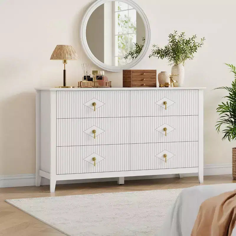 Armoire six tiroirs pour chambre à coucher avec tiroirs encastrés