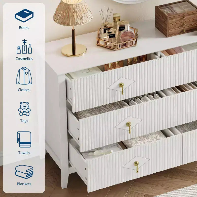 Armoire six tiroirs pour chambre à coucher avec tiroirs encastrés