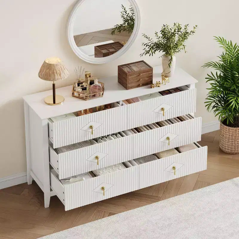 Armoire six tiroirs pour chambre à coucher avec tiroirs encastrés