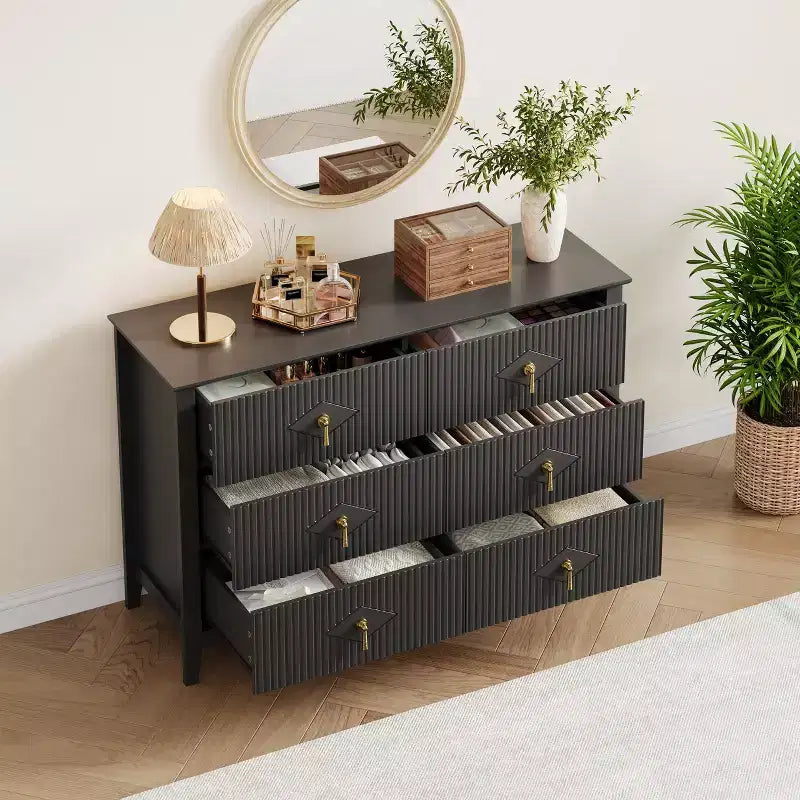Armoire six tiroirs pour chambre à coucher avec tiroirs encastrés