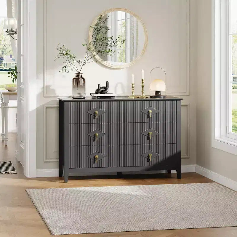 Armoire six tiroirs pour chambre à coucher avec tiroirs encastrés