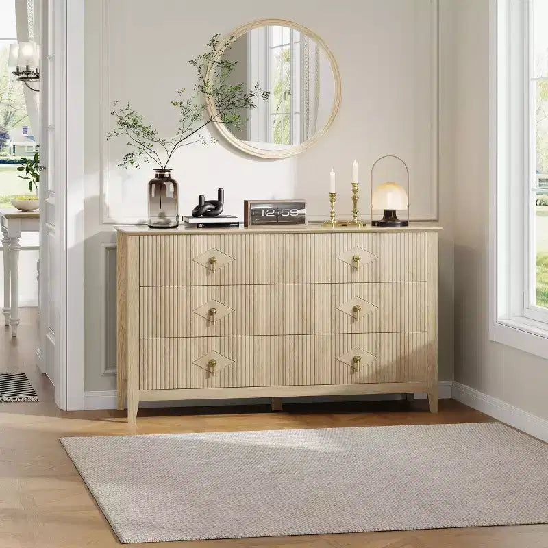 Armoire six tiroirs pour chambre à coucher avec tiroirs encastrés