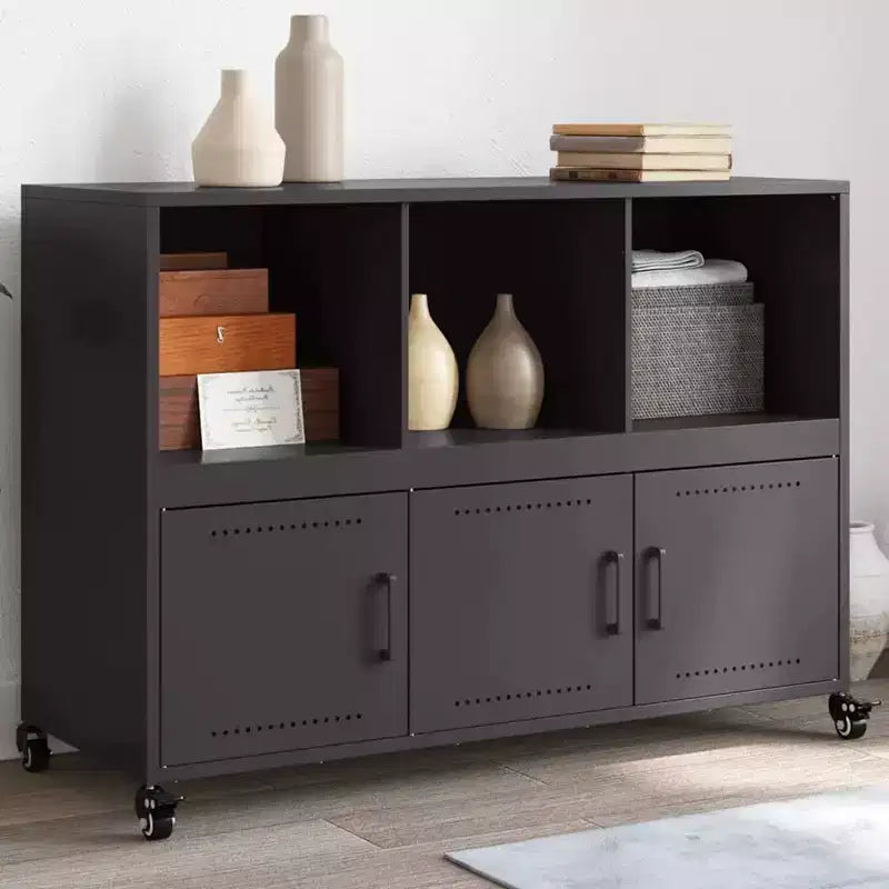 Buffet Acier laminé à froid noir Armoire moyenne Rectangulaire