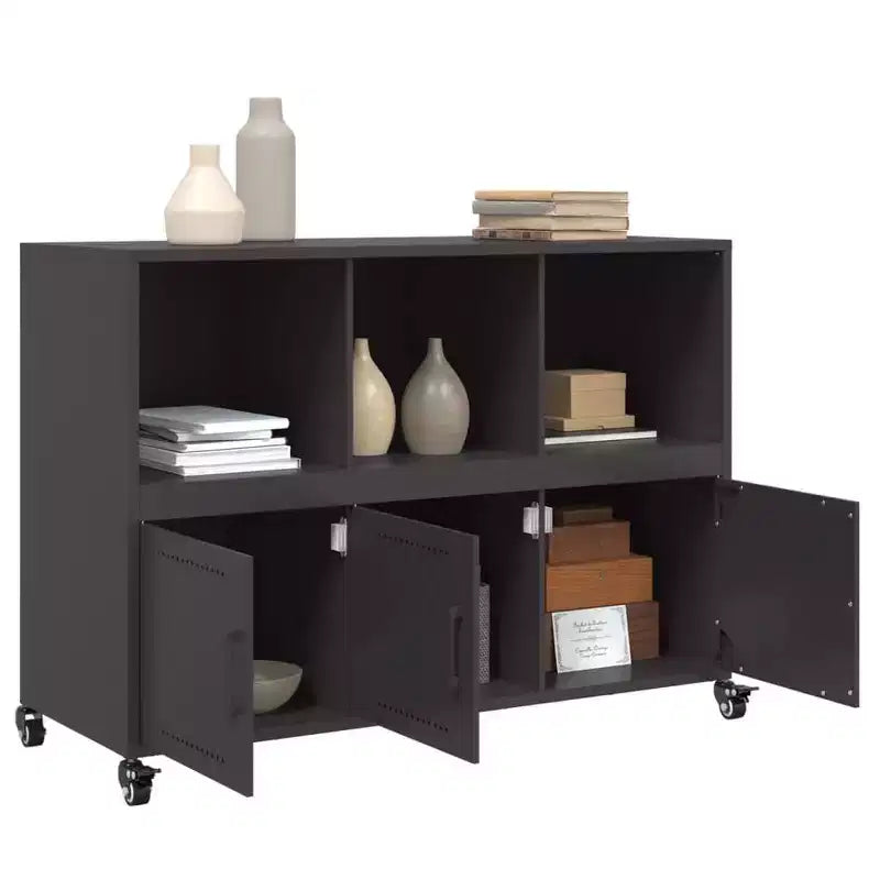 Buffet Acier laminé à froid noir Armoire moyenne Rectangulaire