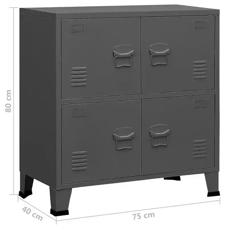 Coffre de rangement en acier blanc