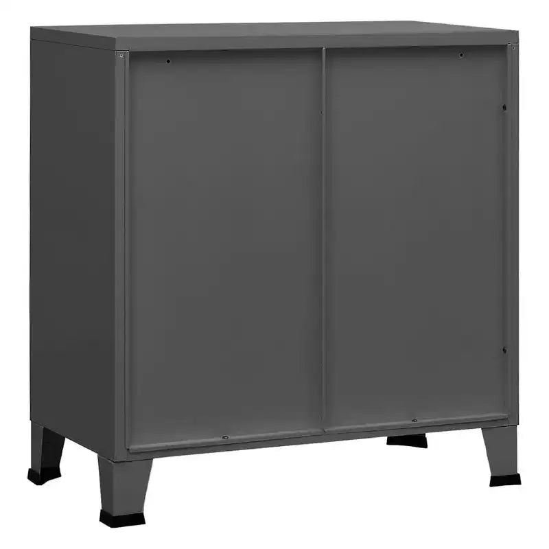 Coffre de rangement en acier blanc