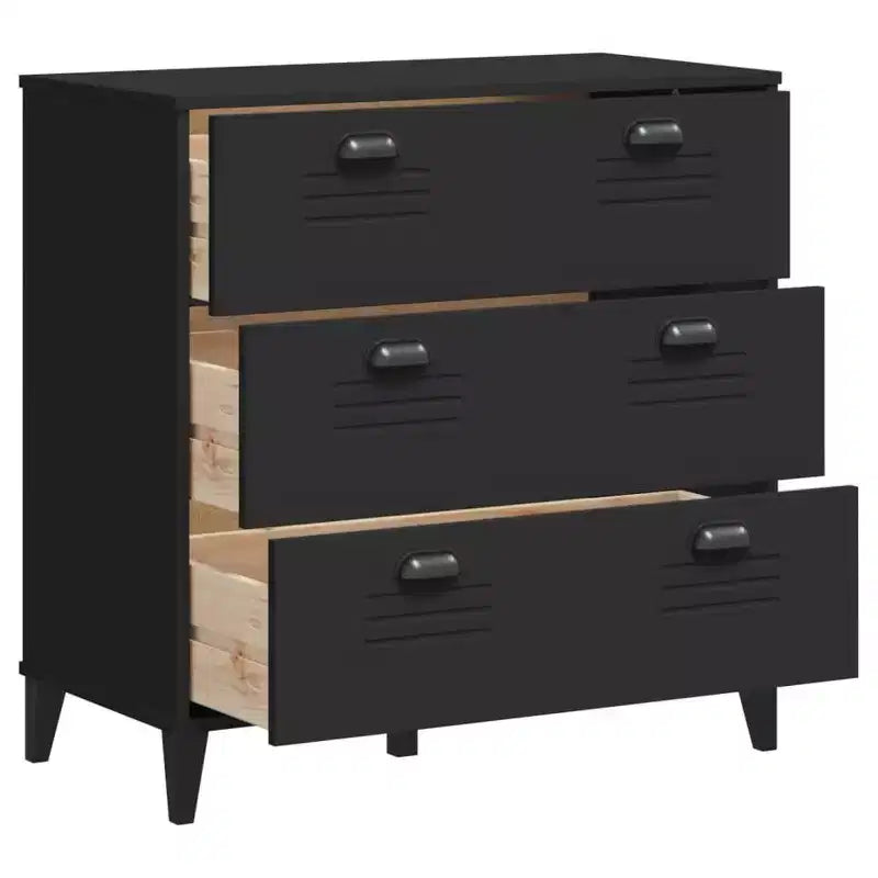 Meuble de Rangement à Tiroirs pour Salon en Pin Massif