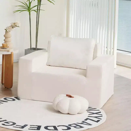 Okak Bean Bag Chair; Large Lazy Sofa Chair Bean Bag Sofa with High-Density Foam and Pillow for Adults; Modern Lounge Chair for Living Room