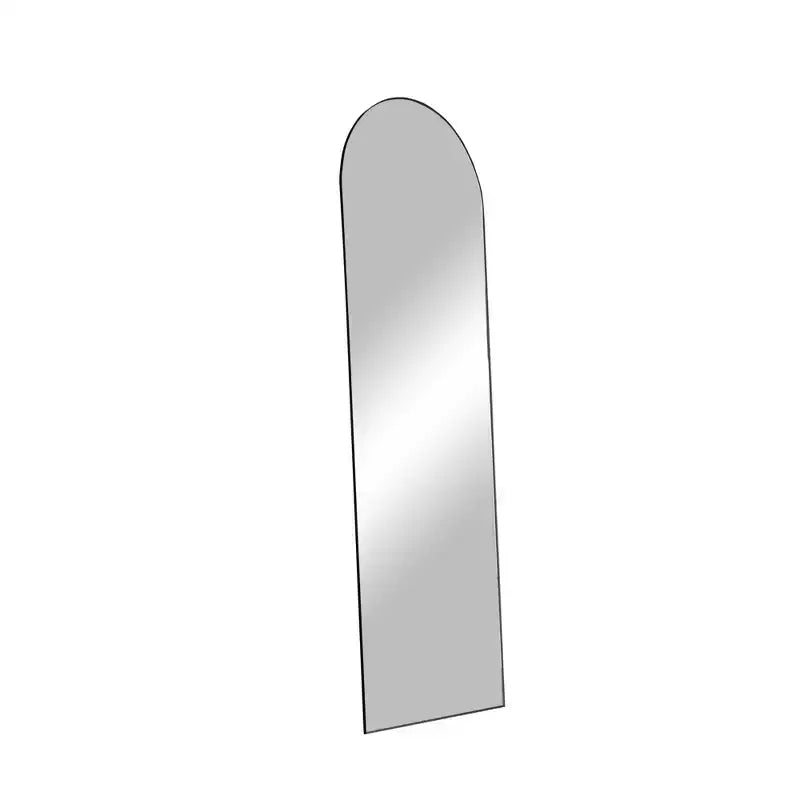 Black aluminum alloy arched floor-standing or wall-mounted full-length mirror