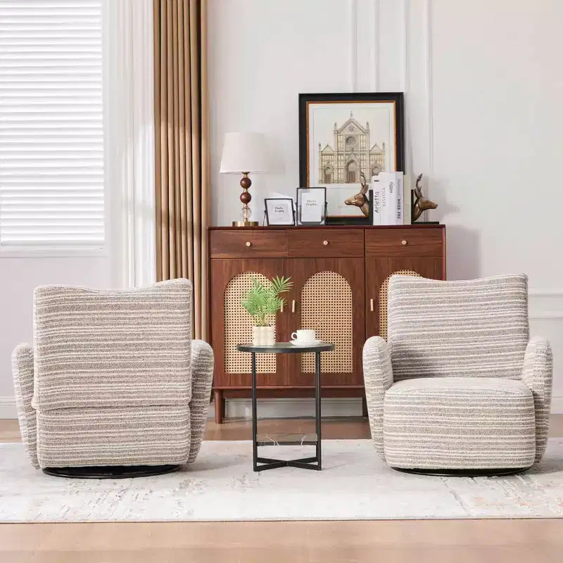 Chaise baquet pivotante en tissu de velours duveteux