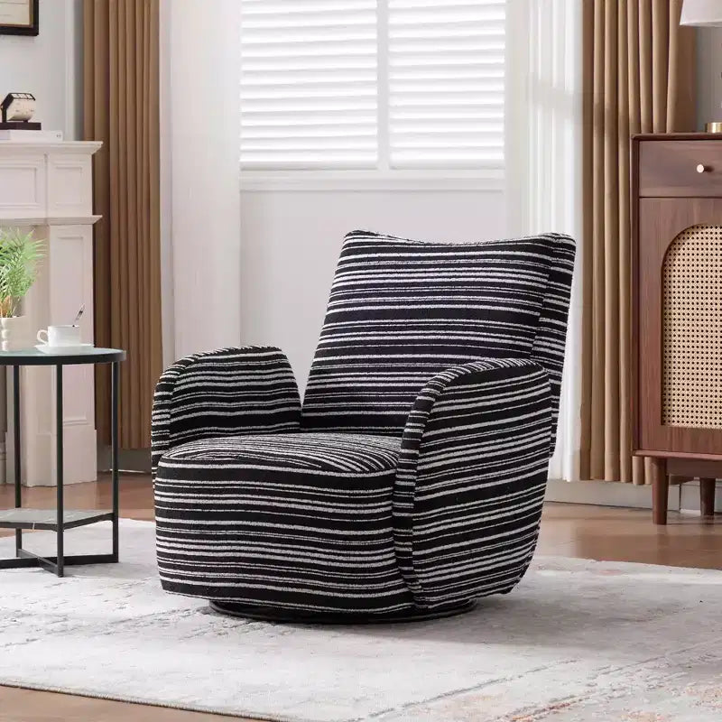 Chaise baquet pivotante en tissu de velours duveteux