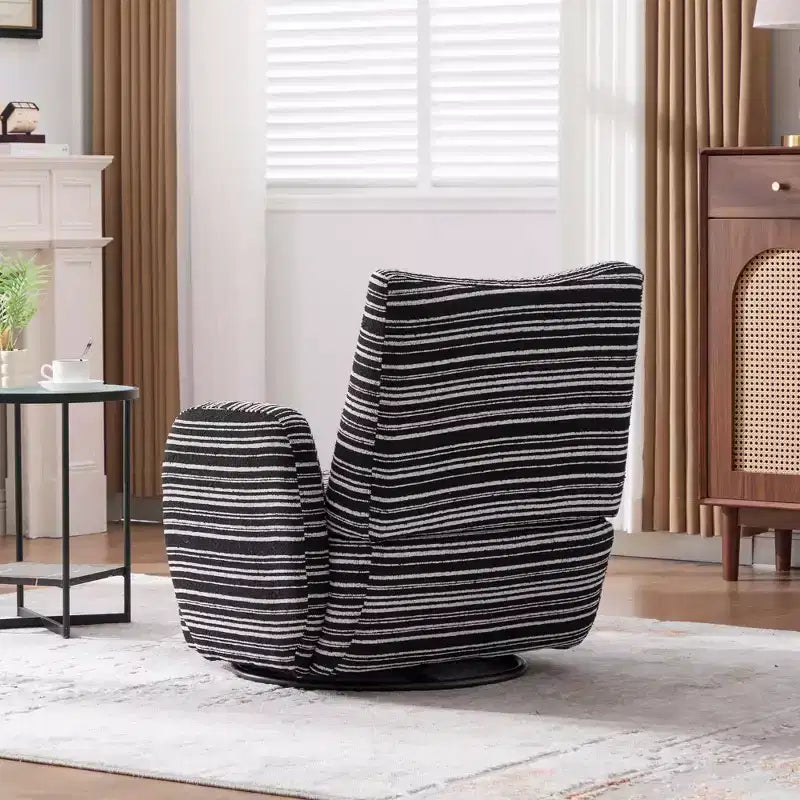 Chaise baquet pivotante en tissu de velours duveteux