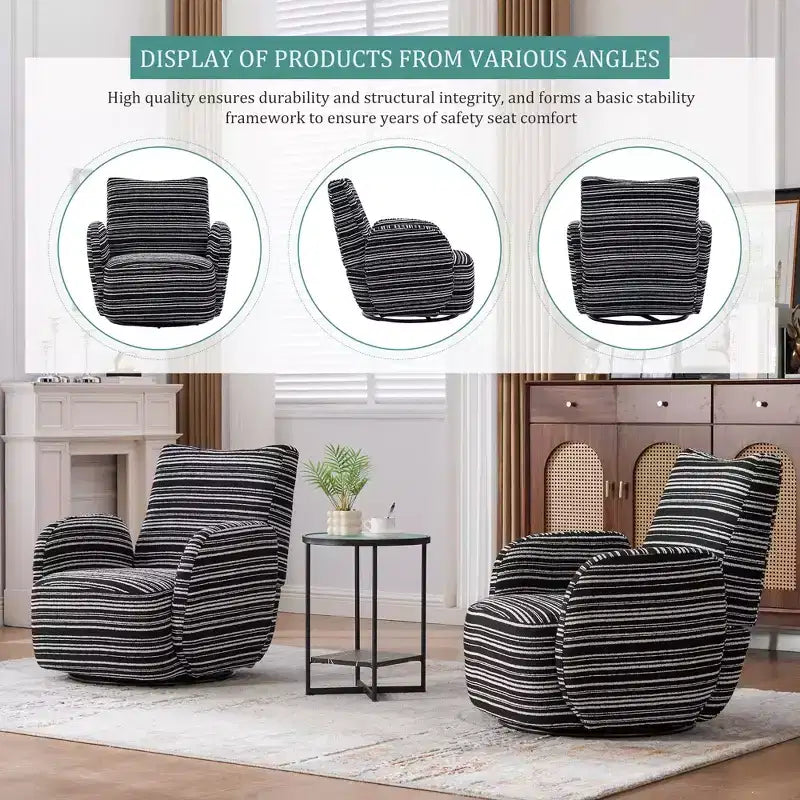 Chaise baquet pivotante en tissu de velours duveteux