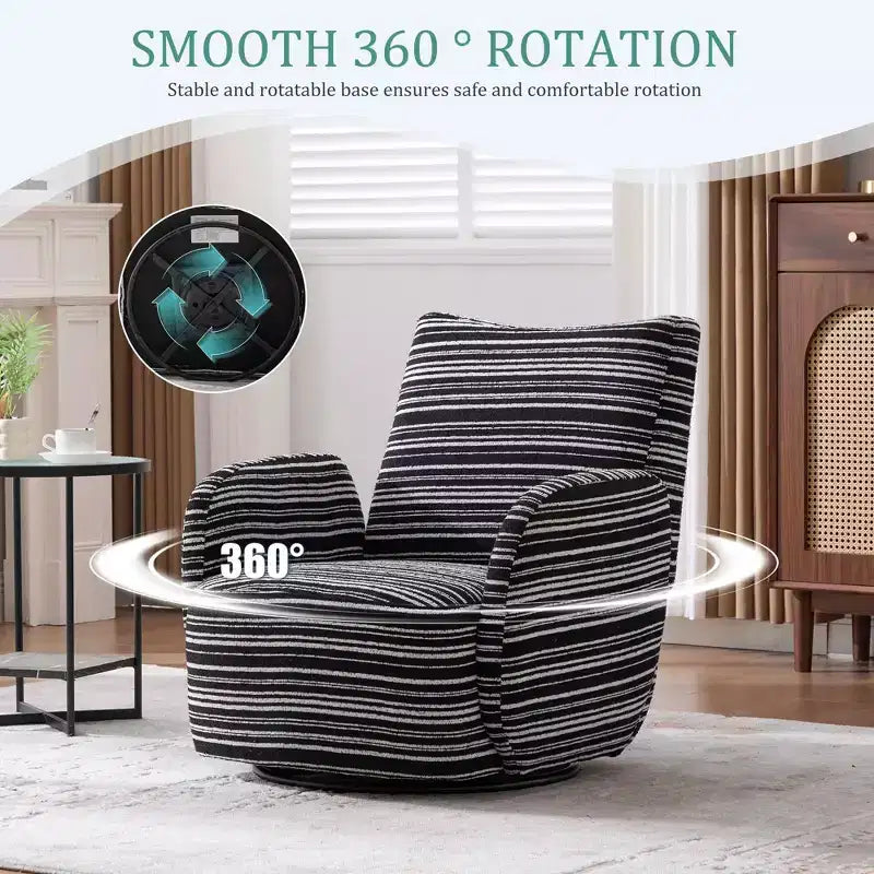 Chaise baquet pivotante en tissu de velours duveteux