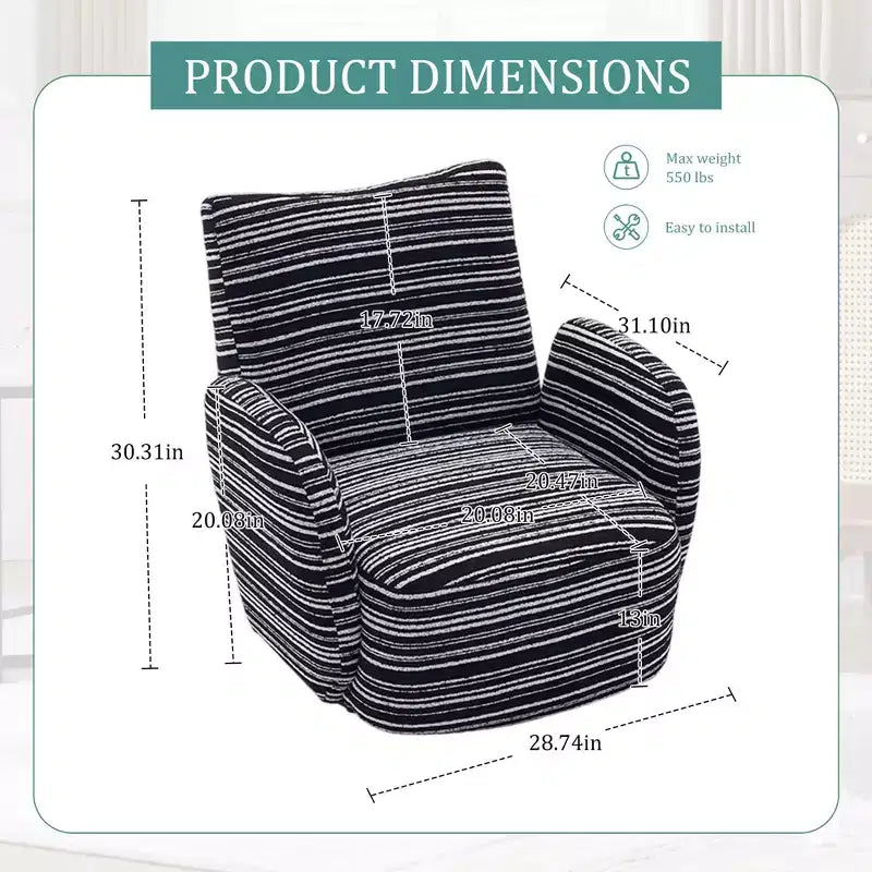 Chaise baquet pivotante en tissu de velours duveteux