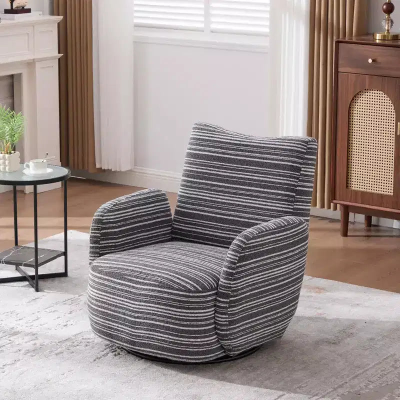 Chaise baquet pivotante en tissu de velours duveteux