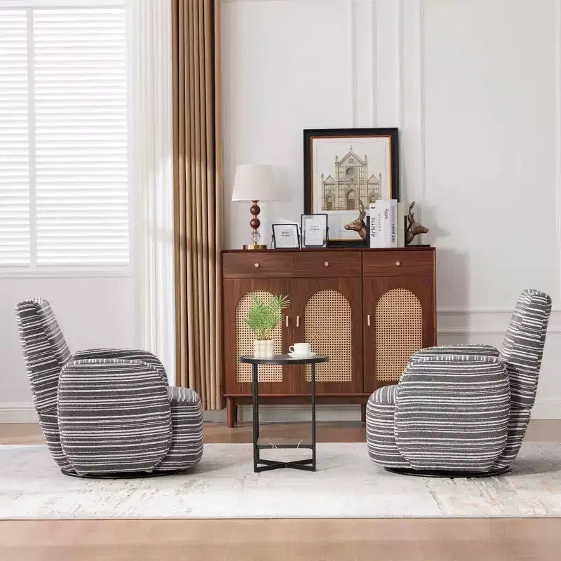 Chaise baquet pivotante en tissu de velours duveteux